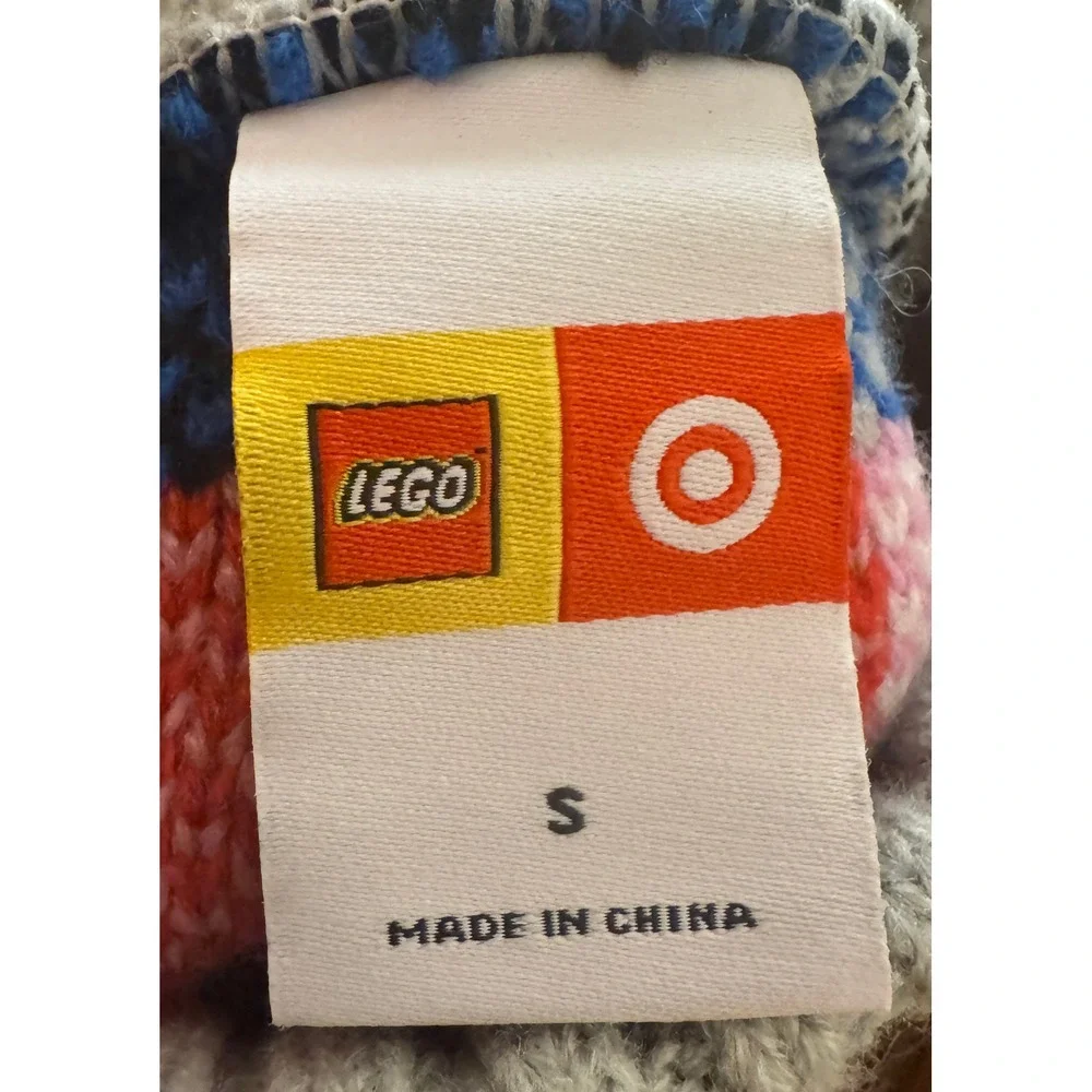 LEGO x Target Dog Sweater Colorblock Striped Knit Pet Apparel Grey Blue Small